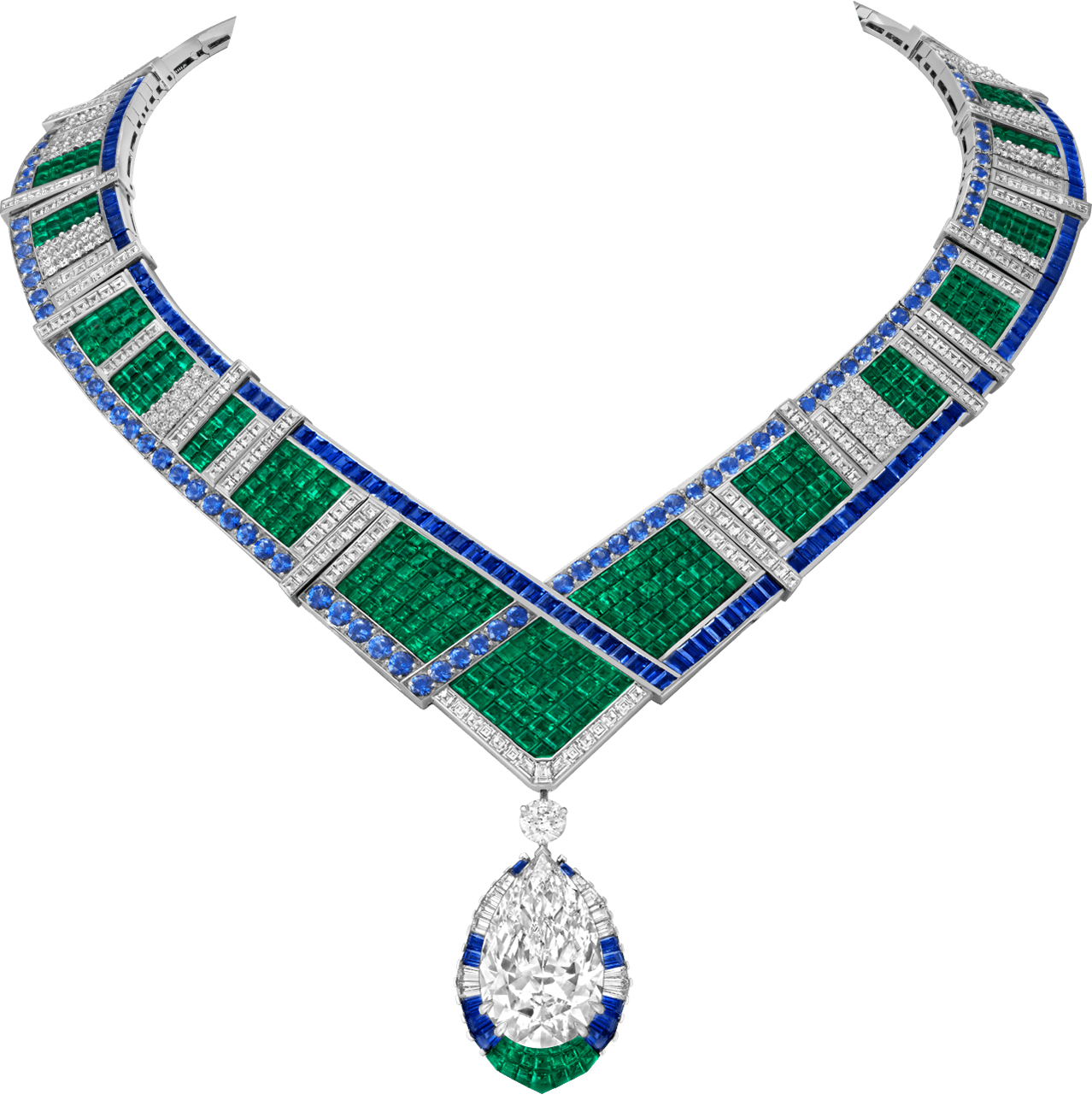 Chevron Mysterieux necklace with detachable pendants, van clef and carpels, edge mag
