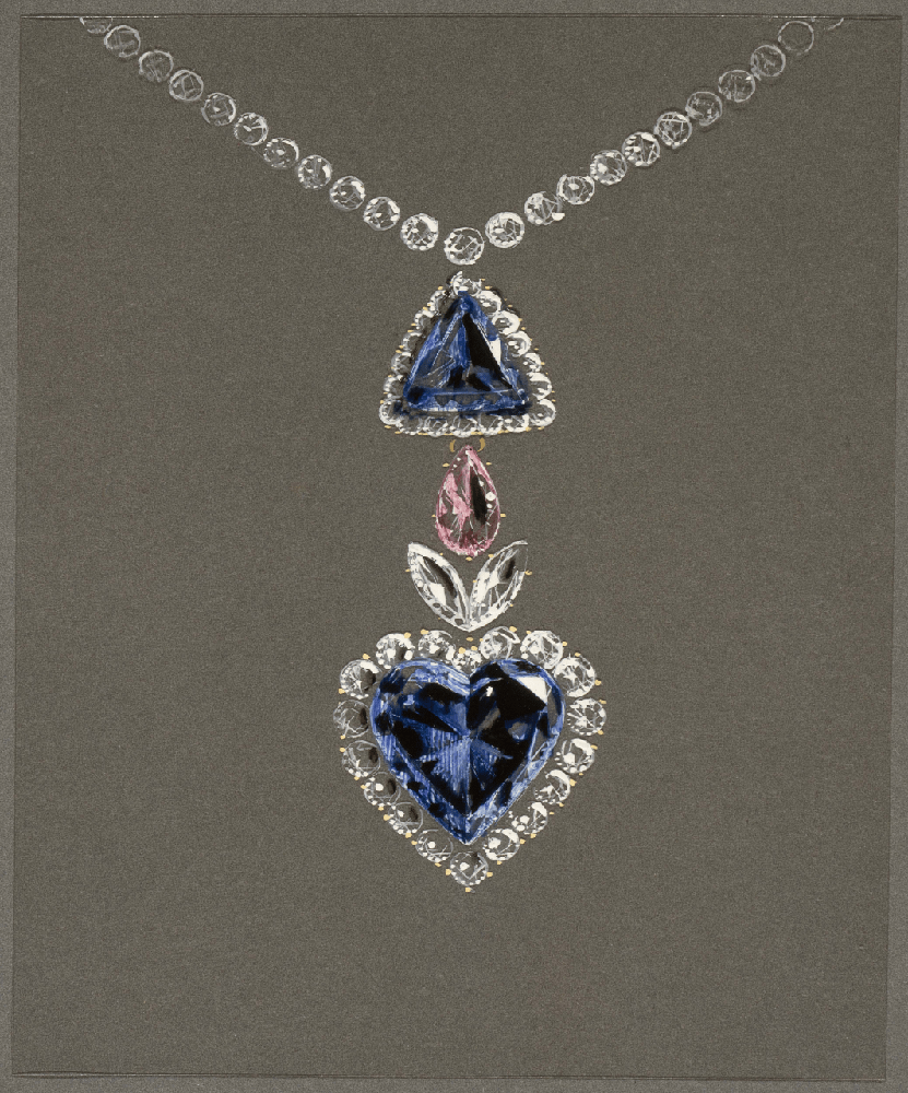 drawing of the Blue Heart , 1953, featured in EDGE print winter 2022-2023