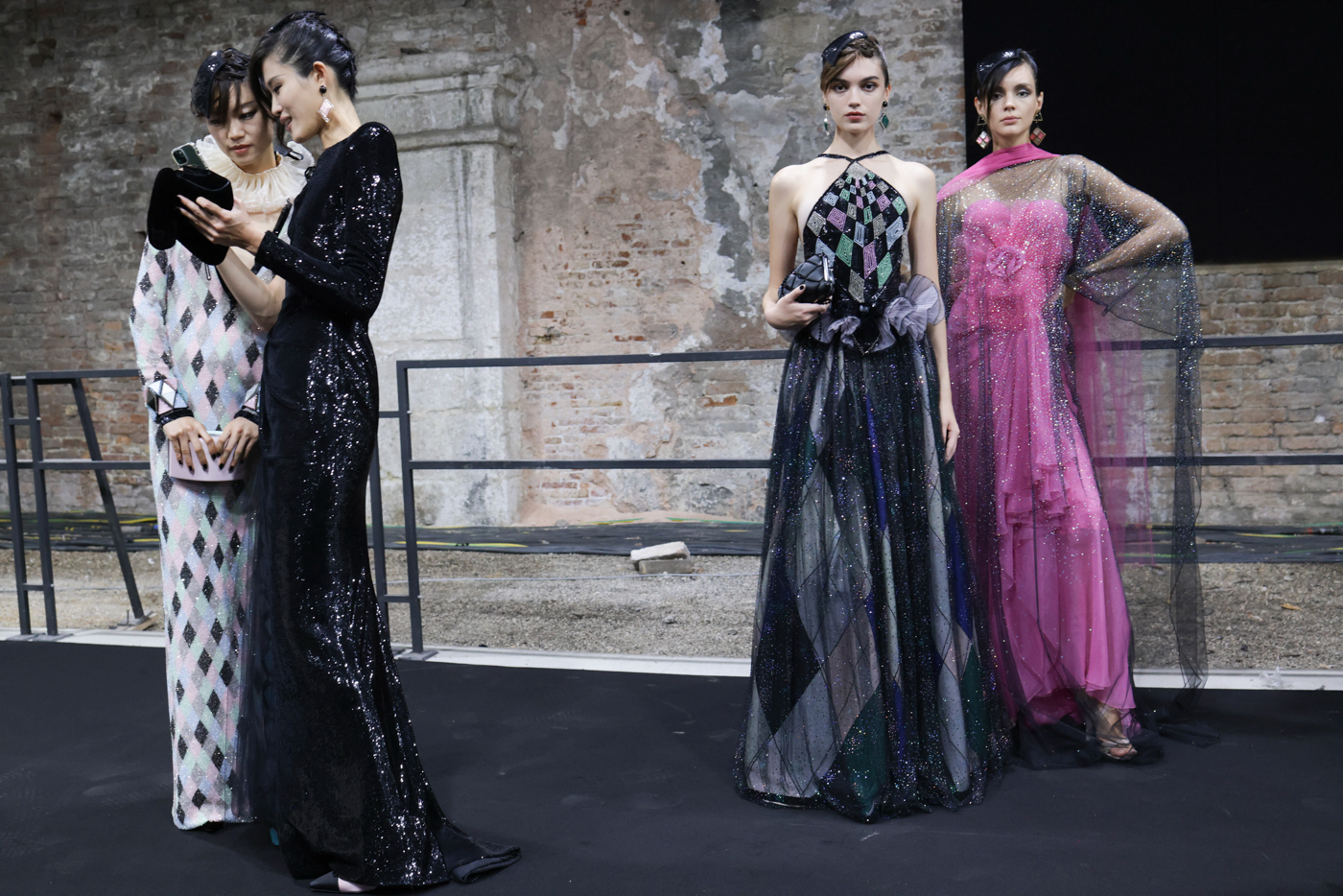 Top Models wearing Giorgio Armani haute couture, One Night Only Venezia, Mostra di Cinema, photo Marco Tassini 