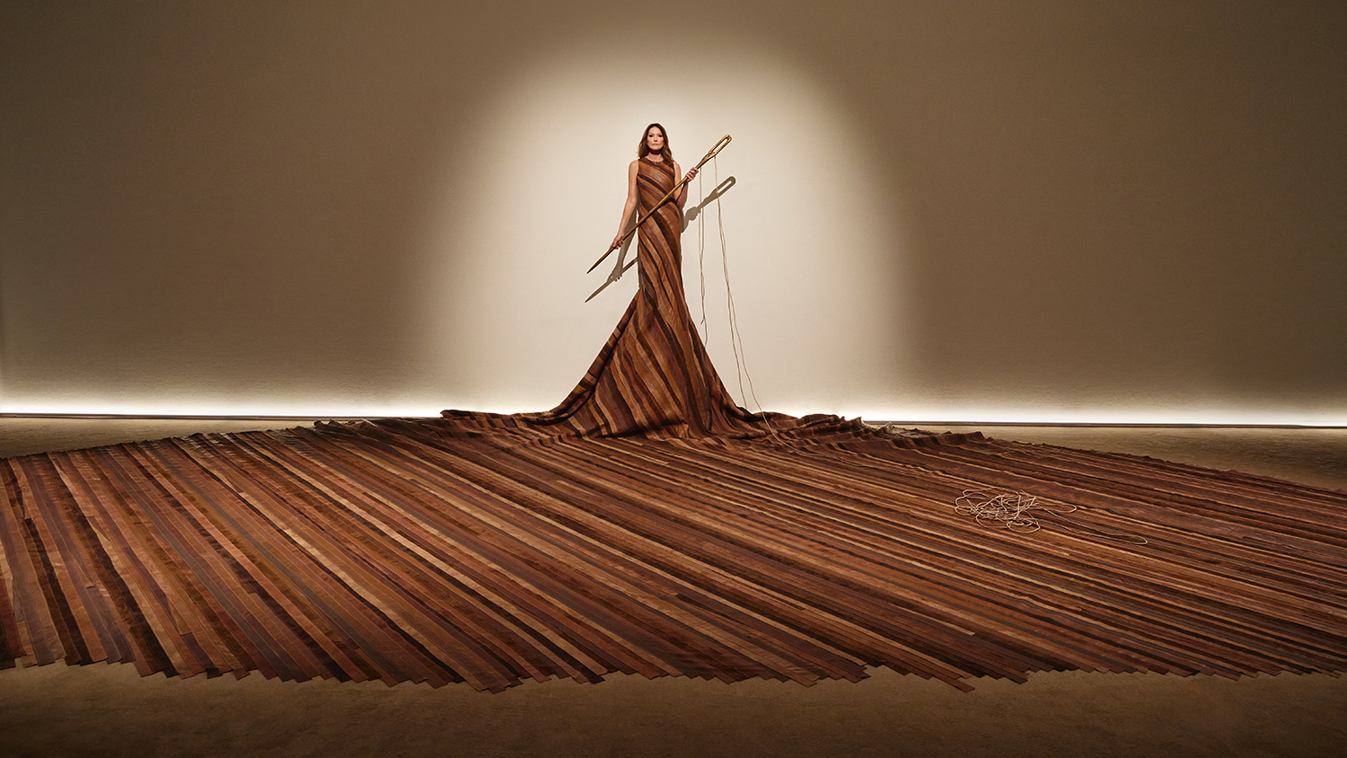 TOD'S, women collection Fall winter 2025-26, art installation by Nelly Agassi featuring Carla Bruni
