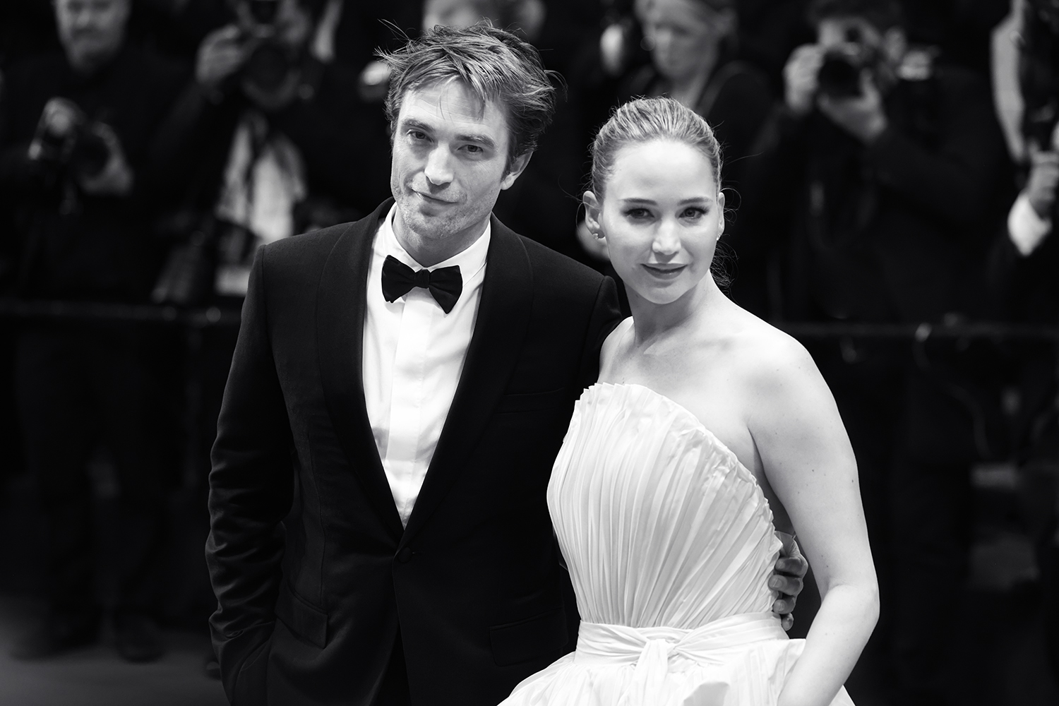 Robert Pattinson and Jennifer Lawrenece in Dior Robert Pattinson and Jennifer Lawrenece for Die my Love by Lynne Ramsay, Cannes Film Festival 2025, feature film competition, © Marco Tassini, the edge mag