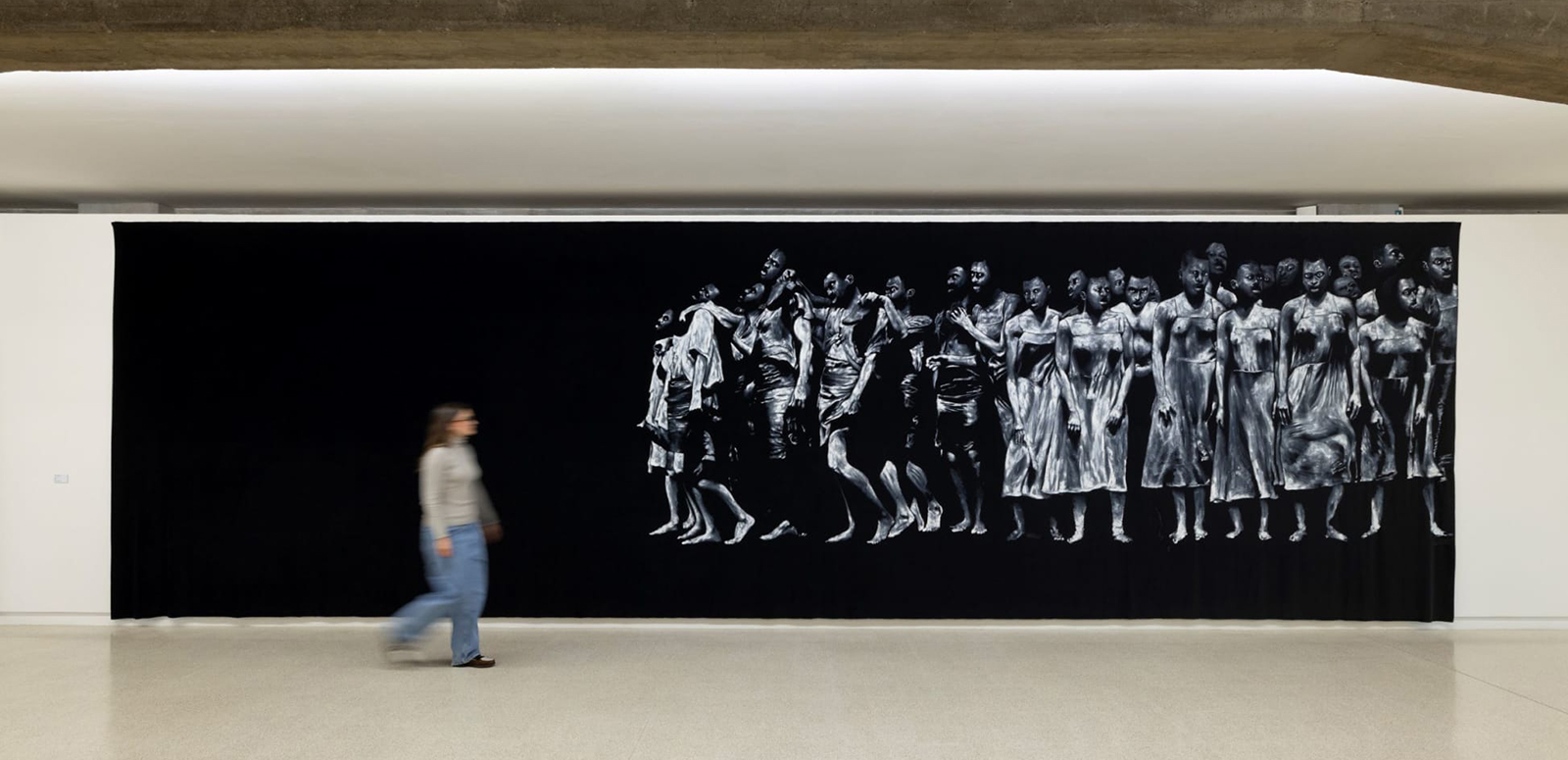Installation view of Roméo Mivekannin's exhibition 'Black Mirror,' Collezione Maramotti, Reggio Emilia, 2025. © Roméo Mivekannin, by SIAE 2025. Courtesy of the artist, Galerie Cecile Fakhoury, and Galerie Barbara Thumm. Photography by Roberto Marossi.