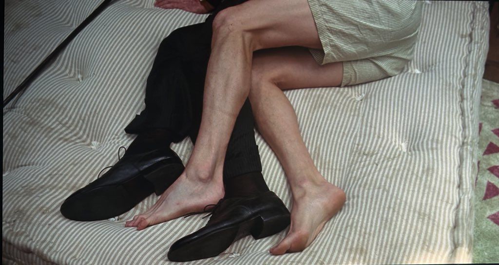  Eugène embracing Lee in the bed - extract from Queer by Luca Guadagnino - 2024.<br />
